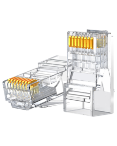 UGREEN Cat5e RJ45 Connectors, 100-Pack Gold Plated 8P8C Modular Plugs for Gigabit Ethernet Network Cable, Unshielded CAT5E Crimp Ends 50246