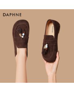 Daphne Birkenstock Women's Autumn New Slip-On Loafers Soft Sole Casual Shoes 4025404056 Brown 35
