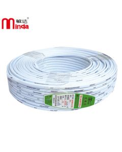 Minda Soft-Core Wire RVVB 2*2.5mm² National Standard Copper Core Sheathed Cable 2-Core Power Cord White 100m/Roll