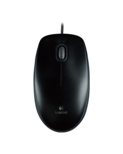 Logitech M100r Wired Mouse, Symmetrical Design, Ergonomic Office Mouse for Large Hands, Black