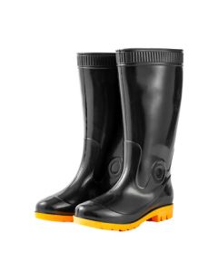 Xiangshu Men's PVC Rubber Boots for Outdoor Work, Rain Boots with Three-Protection, Acid and Alkali Resistant, Cotton-Lined, High-Cut