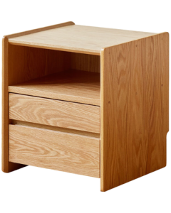 JINGDONG Forest Dream Solid Wood Nightstand, North American FAS Oak Multi-layer Storage, Bedroom Organizer Cabinet