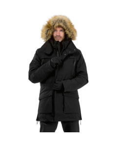 Decathlon Mid-Length Parka Workwear Thickened Winter Plus-Size Cotton Jacket ODT3 Men's Black S-4557085