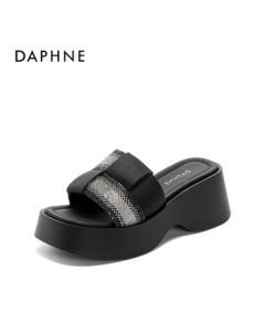 Daphne Platform Sandals Women's Summer New Fashion Casual Versatile Flip Flops 4025303372 Black 37