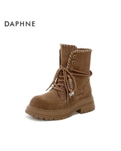 Daphne Martin Boots New Style Big Yellow Boots Brown Boots Maramie Early Autumn Ankle Boots 4025605030 Coffee 35