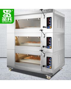 Shentop Fully Automatic Cake Bread Mooncake Oven Commercial Three-Layer Three-Tray European Bread Electric Oven Private Bakery Pizza Large Oven STAH-KE33