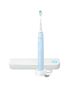 PHILIPS Electric Toothbrush - Rechargeable Sonic Vibration Toothbrush for Plaque Removal, Healthy Gum Care with UV Sanitizing Travel Case, HX3697/22 Blue