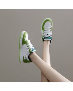 Daphne Star White Sneakers for Women, 2024 Spring Casual Shoes for Students, Soft-Soled Versatile Small-Made Canvas Shoes, White-Green, Size 37