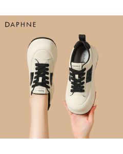 Daphne Women's Casual Shoes Thick-Soled Height-Increasing Versatile Sneakers Sport Loafers Shoes 4024101131 Beige Black 39