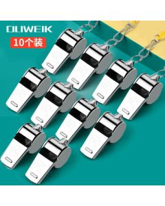Deweike Whistle, Referee Whistle for Basketball and Football Games, Outdoor Emergency Stainless Steel [Pack of 10]