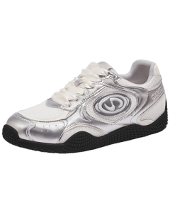 CAMEL Women's Crescent Training Shoes Fashionable Sneakers Mesh Casual Shoes L25S577059A White/Silver/Black 38