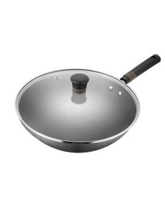 SUPOR Wok 30cm Titanium-Enhanced Pure Iron Non-Stick Frying Pan, No Coating, Designed for Open Flame HC30A3