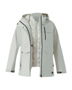 Decathlon 3-in-1 Waterproof Windproof Jacket for Outdoor Autumn/Winter Mountaineering - Tea White M-5253875