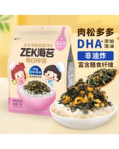 Zek Daily Mixed Rice Seaweed with Pork Floss Flavor, Sesame Seaweed Rice Ball Crumbles, Kids Snack, 70g