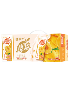 Mengniu Real Fruit Grain Peach Flavor Milk Drink 250g*12 Boxes Little Yellow Duck IP Mid-Autumn Festival Gift Box New & Old Packaging