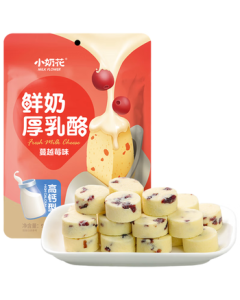 Xiao Nai Hua Fresh Milk Thick Cheese Cranberry Flavor 90g/Bag - Fruit Cheese with Iron, Same as High-Speed Train Snacks, Dairy Product for Kids