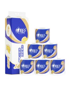 Heartfly Toilet Paper with Core, Heartsoft Series 4-Ply 140g*10 Rolls, Soft and Dispersible Tissue Paper