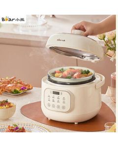 Bear Electric Pressure Cooker, 2L Mini Electric Pressure Pot for Home Use, One-Button Steam Release with Lid-Open Reduction Feature, Rice Cooker and Pressure Cooker Combo YLB-A20X2, Suitable for 1-3 People