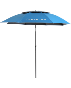 DECATHLON Outdoor Umbrella, Adjustable, Foldable, Sun & Rain Protection, Reinforced Fishing Umbrella, Large OVF Black Coated Version-4016379