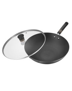SUPOR Stainless Steel Wok with Titanium Coating, Non-Stick Flat Bottom Frying Pan for Gas Stove HC32A3