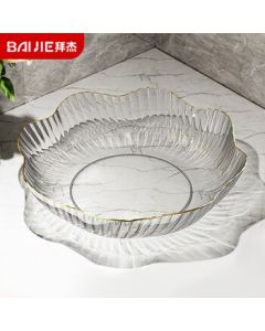 Baijie Fruit Tray Snack Tray Home Serving Platter Living Room Dry Fruit Tray Candy Nut Tray Lace Transparent Plate