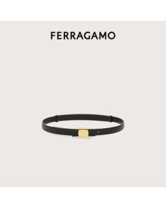 Ferragamo Women's Black New Vara Plaque Belt 0780285_C _ 85 Gift for Girlfriend