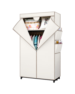 Yicai Nianhua Portable Assemble Steel Frame Cloth Wardrobe for Bedroom Dormitory Rental Room Single Hanging Wardrobe 032WH