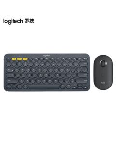 Logitech K380 Keyboard and Mouse Combo - Office Bluetooth Keyboard, Portable Ultra-Thin Keyboard, Black-Grey (K380 Keyboard + Pebble Mouse)