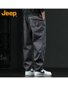 JEEP Men's Casual Pants Straight Leg Loose Fit Cargo Pants for Spring and Autumn Dark Gray XL