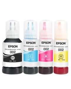 Epson (EPSON) 002 Series Original Ink Set for L4158/L4168/L6168/L6178/L6198 Printers - 4 Cartridges (1 Black, 3 Color)