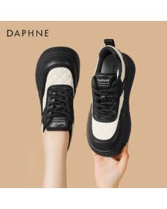 Daphne Casual Shoes Women's Platform Sneakers Lightweight Sports Shoes 4024101186 Black White 35