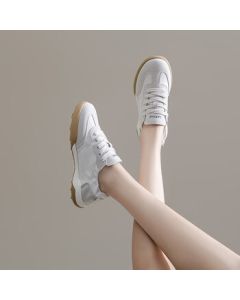 Daphne Women's Trainer Shoes 2024 Summer Casual Shoes Thick-Soled Versatile White Sneakers Women's Sports Shoes - Beige, Size 37