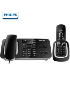 PHILIPS Digital Cordless Telephone Set, Home Wireless Handset & Base Unit, Office Landline Phone with Phonebook, Blacklist, Caller ID Voice Announcement, DCTG492 Black