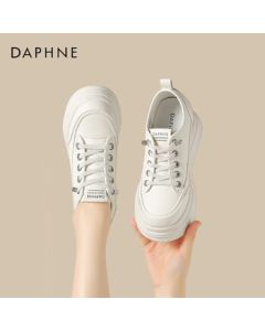 Daphne Women's Casual Shoes Thick-Soled Platform Sneakers Comfortable Wedge Shoes Model 4024101066 Beige Size 36