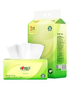 Hearttex Facial Tissue, Tea Scent Delight, 3-Ply 150 Sheets * 3 Packs, True M Size, Hand Carry Pack (Transitional Packaging)
