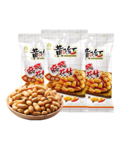 HUANGFEIHONG Spicy Peanuts Combo - 116g x2 Bags + 110g, De-oiled Snacks, Drinking Nuts, Roasted Seeds
