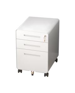 Runhu Steel Mobile Cabinet with 3 Drawers, Low Metal File Cabinet with Lock, Movable Under-Desk Drawer Cabinet