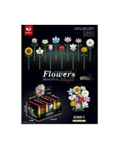 Building block flower display box