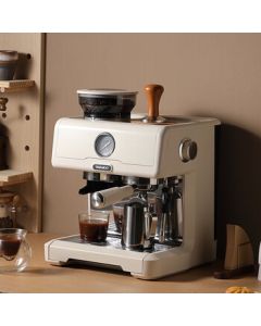 DAEWOO Coffee Maker for Home and Commercial Use, Compact Semi-Automatic Coffee Machine with Built-in Grinder DY-KF26A, All-in-One Compact Semi-Automatic Coffee Machine with Grinder