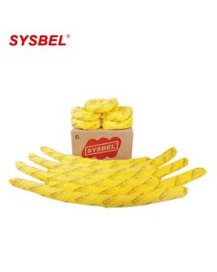 SYSBEL CS0001Y Chemical-Resistant Absorbent Sleeve 7.6*120 Soft & Bendable Customizable Yellow 12pcs/Box