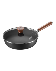 SUPOR Flat Pan Titanium-Iron Non-Stick Frying Pan, Coating-Free Cast Iron Large Capacity EJ28AYT01 28CM
