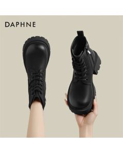 Daphne Women's Martin Boots Retro Style Hiking Boots Work Boots Platform Big Yellow Boots 4024605079 Black 35