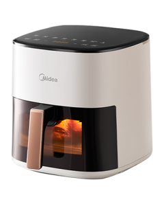 Midea Household Air Fryer No-Flip Feature New AI Smart Cooking Automatic Electronic Touch Control Large Viewing Window 5.3L Large Capacity Metal Inner Cavity MF-KZC5388