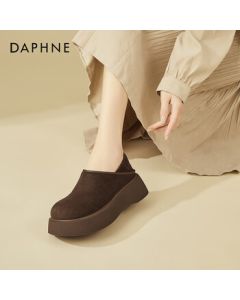 DAPHNE Platform Height-Increasing Retro Birkenstock Women's Fashion Versatile Two-Way Slip-On Loafer Flats - Brown, Size 37