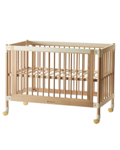 babycare Baby Crib 0-3 Years Old Solid Wood Bed for Infants and Toddlers, Quick-Assembly Multi-Functional Newborn Bed - Frisco