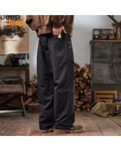 JEEP Cargo Pants Autumn New Arrival 2025 American Loose Fit Casual Straight Leg Pants Men's Solid Color Paratrooper Trousers