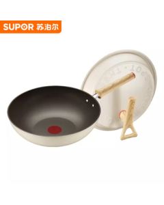 SUPOR 32cm Non-Stick Frying Pan with Red Dot Indicator, Induction Cooker and Gas Stove Compatible, Model PC32QL1