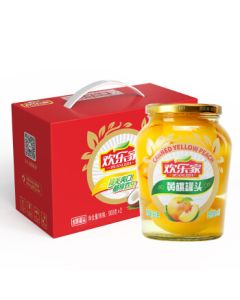 Huanlejia Canned Syrup Yellow Peach 900g*2 Jars Fresh Fruit Cans Mid-Autumn Festival Gift Box Snacks