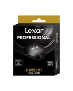 Lexar USB3.1 High-Speed Card Reader TF/SD/CF Multi-Function 3-in-1 Supports UHS-II Reading for Camera, Car Monitoring, and Memory Cards with Multi-Card Simultaneous Reading