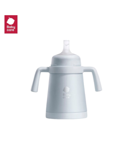 babycare Stainless Steel Insulated Sippy Cup with Straw for Infants and Toddlers 【Titanium Inner Layer & Steel Outer Layer - Antibacterial】Glacier Blue